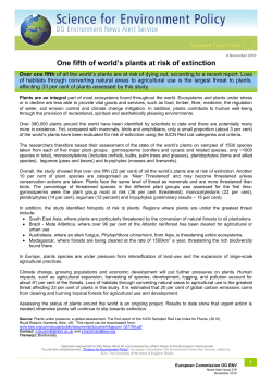 One fifth of world`s plants at risk of extinction