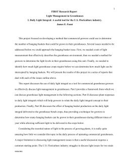 Plant Growth Responses to Daily Light Integrals