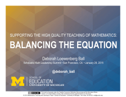 Deborah Loewenberg Ball — Deborah Ball`s Presentations
