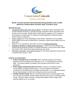 SB 252 - Increase Colorado`s Rural Renewable Energy Standard to