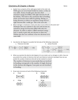 Chemistry 20 Chapter 1 Review
