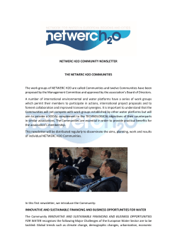 NETWERC H2O COMMUNITY NEWSLETTER Number 1_WEB