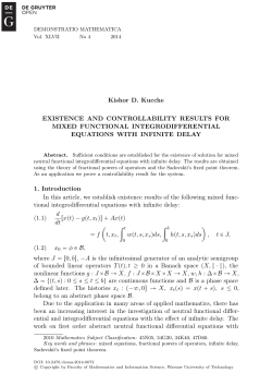 Kishor D. Kucche EXISTENCE AND CONTROLLABILITY