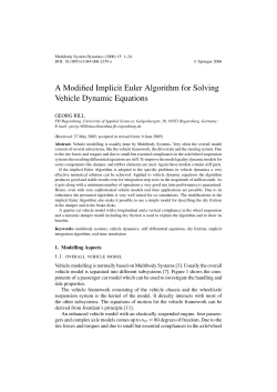 A Modified Implicit Euler Algorithm for Solving Vehicle
