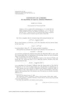 CONTINUITY OF K-THEORY: AN EXAMPLE IN EQUAL