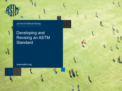 Developing and Revising an ASTM Standard