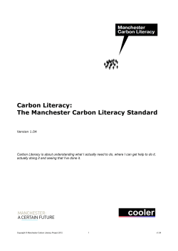 Carbon Literacy - Manchester City Council