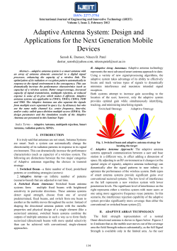 Adaptive Antenna System - International Journal of Engineering and