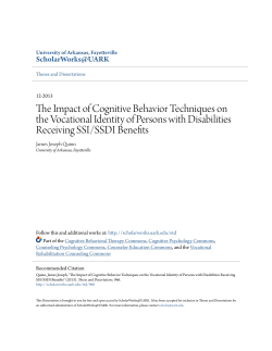 The Impact of Cognitive Behavior Techniques on the Vocational