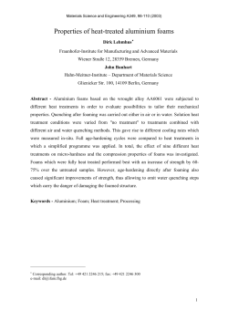 Properties of heat-treated aluminium foams - Helmholtz