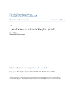 Formaldehyde as a stimulant to plant growth