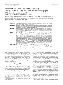Prediction of acute left main coronary artery obstruction by