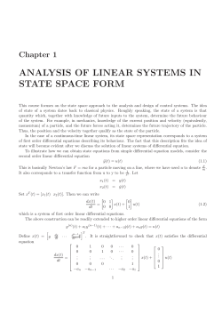 analysis of linear systems in state space form