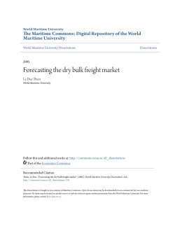 Forecasting the dry bulk freight market - Maritime Commons