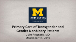 Primary Care of Transgender and Gender