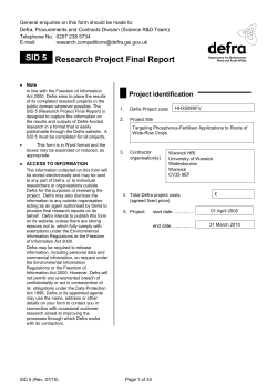 sid5 HH3509SFV - Defra Science