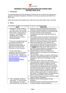 Finance Centre Debt collection process: Tuition