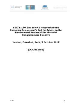 JC 2012 88 FINAL- ESAs Joint response to the COM call for
