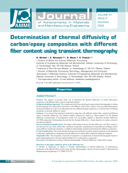 Determination of thermal diffusivity of carbon/epoxy composites with