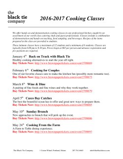 2016-2017 Cooking Classes