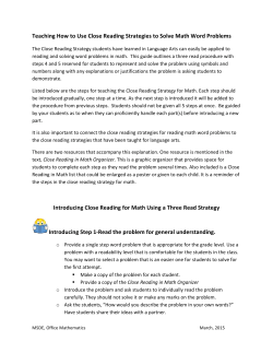 Teaching How to Use Close Reading Strategies to Solve