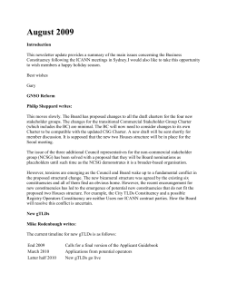 August 2009 - Business Constituency