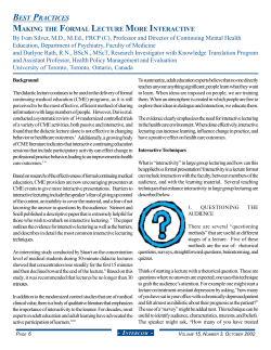 best practices making the formal lecture more interactive