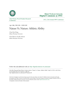 Nature Vs. Nuture: Athletic Ability - Digital Commons @ IWU