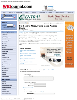 Six Central Mass. Firms Make Awards Finals