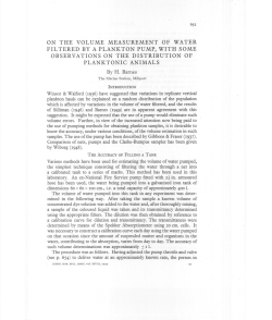 on the volume measurement of water filtered by a