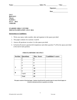 Section Questions Max. Score Candidate`s score