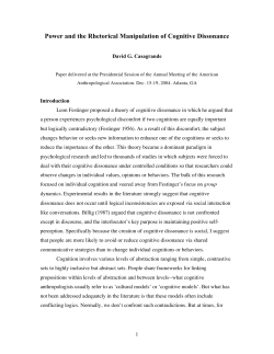 Power and the rhetorical manipulation of cognitive dissonance