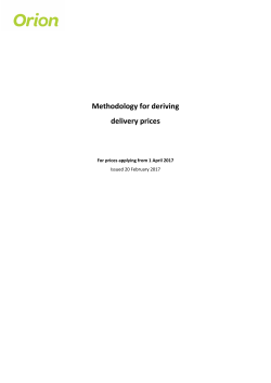 Methodology for deriving delivery prices