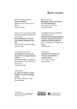 Book Review - TECNOSCIENZA: Italian Journal of Science
