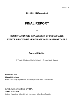 Př&iacute;loha č. 2 2010-2011 BCA project FINAL REPORT on Registration