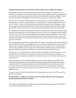Aligning Voting System Reform with Section 3 of the Canadian