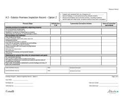 Exterior Premises Inspection Record