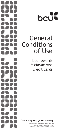 Credit Cards General Conditions of Use