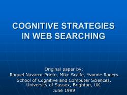 COGNITIVE STRATEGIES IN WEB SEARCHING