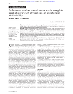 Evaluation of shoulder internal rotator muscle strength in baseball