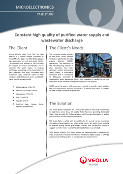 MICROELECTRONICS The Client The Client`s Needs The Solution