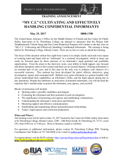 &ldquo;my ci&rdquo; cultivating and effectively handling confidential informants