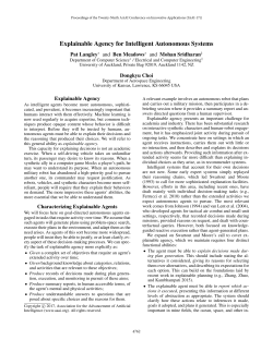 Explainable Agency for Intelligent Autonomous Systems