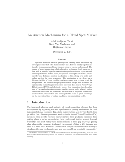 An Auction Mechanism for a Cloud Spot Market