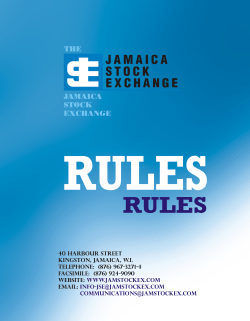 jse rule book - Jamaica Stock Exchange