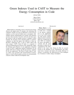 Green Indexes Used in CAST to Measure the Energy Consumption