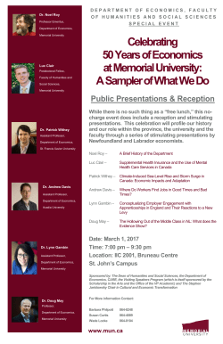 Celebrating 50 Years of Economics at Memorial University: A