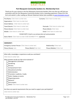 GWLAP Volunteer Registration Form