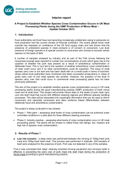 A Project to Establish Whether Species Cross Contamination Occurs