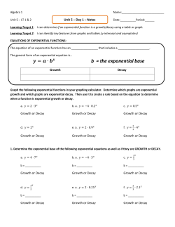 01-27 Exponential Functions Day 1 Packet: Notes